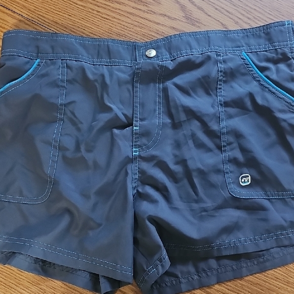Free Country Other - Free Country Women's Dark Gray & Teal Swim Shorts Size XL
